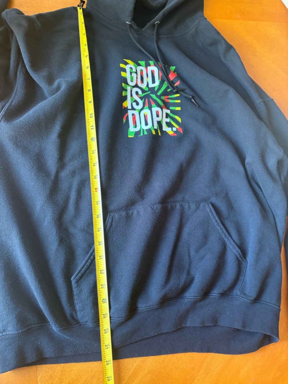 God Is Dope Rastafari Hoodie Mens Size 2XL Black - Picture 6 of 6